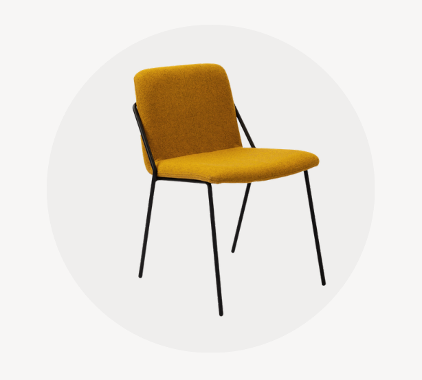 Sling contract chair for hospitality interiors