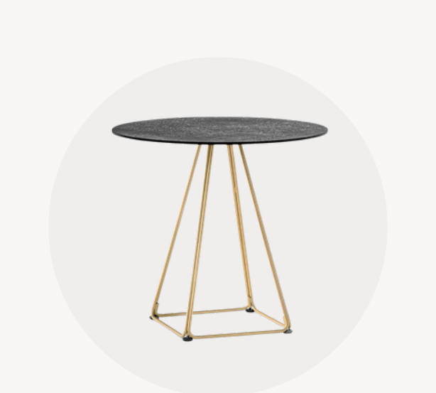 Lunar contract table for hospitality interiors