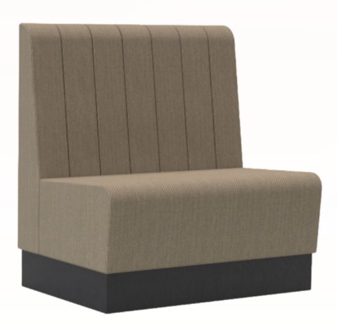 Banq fluted upholstered banquette bench seating with plinth base